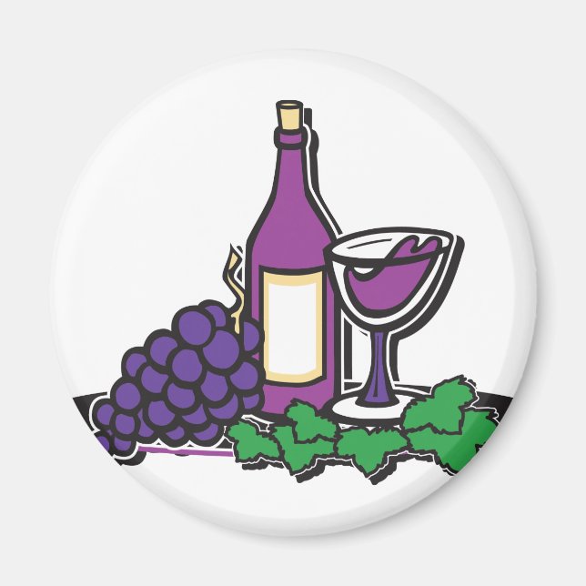 Röda druvor av Vin och Lila Magnet (Framsidan)