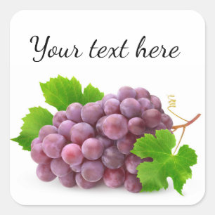 Röda druvor fyrkantigt klistermärke