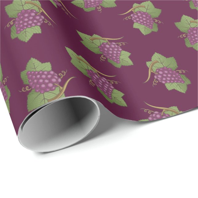 Röda druvor Mönster Presentpapper (Rullad Hörn)