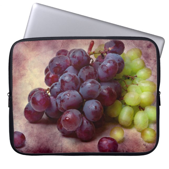 Röda druvor och Grönt Laptop Sleeve (Framsidan)