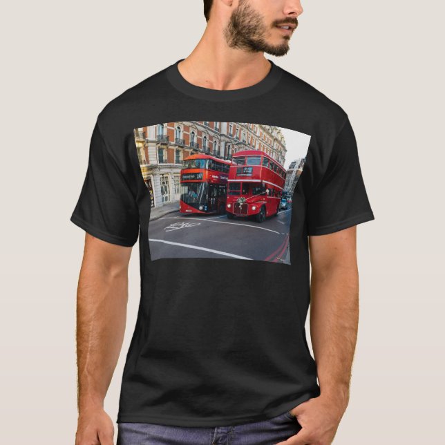 Röda dubbeldäckare bussar tröja (Framsida)