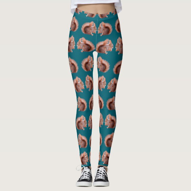Röda Ekorre Frenzy Leggings (Framsida)