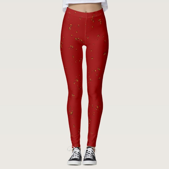 Röda eldar overlay på ditt foto leggings (Framsida)