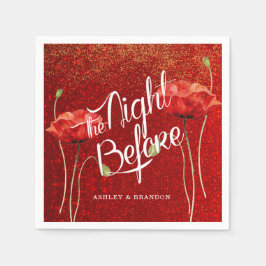 Röda Eleganta Glitter Natten Före Servetter