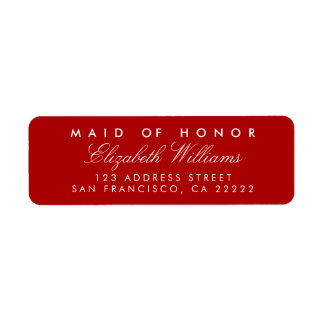 Röda Eleganten Maid of honor Returetiketter Returadress Etikett