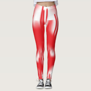 Röda Energiska Abstrakt Lyxiga Leggings