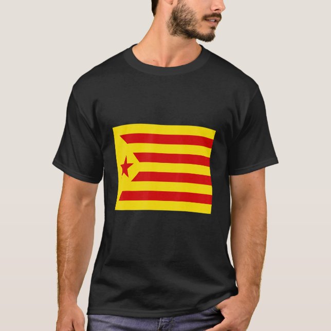Röda Esteladas Flagga Spanien T Shirt (Framsida)