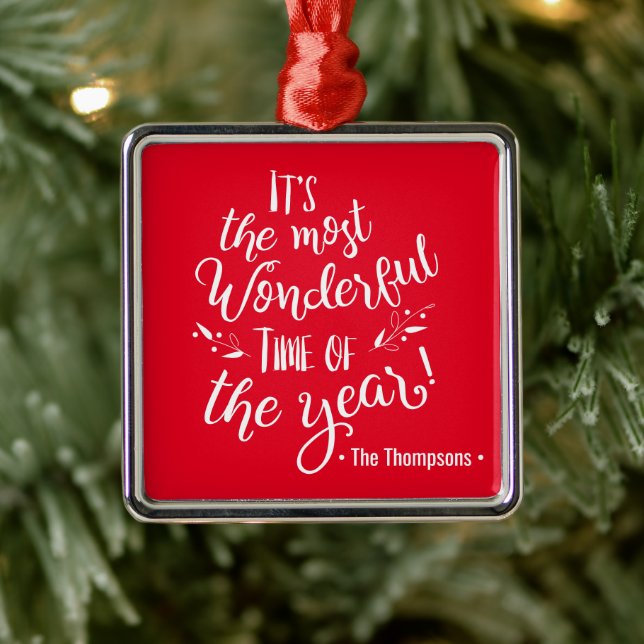 Röda familjen Namn Underbar julhelg Julgransprydnad Metall (Träd)