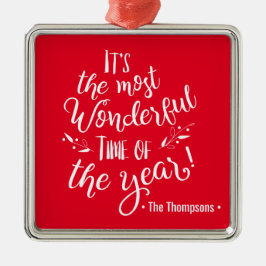 Röda familjen Namn Underbar julhelg Julgransprydnad Metall