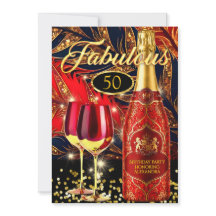 Röda fantastiska födelsedagsfest Guld champagnegla