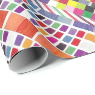 Röda färgrutor och färgfyllda pixlar presentpapper