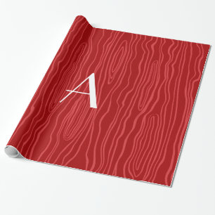 Röda fauxbois för Monogram Presentpapper