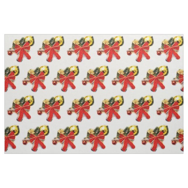 Röda festliga slingor tyg (Fat Quarter)