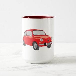 Röda fiat 500 mugg