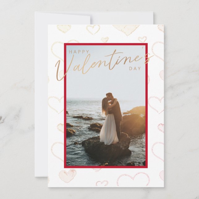 Röda figurer i par av valentines day julkort (Framsida)