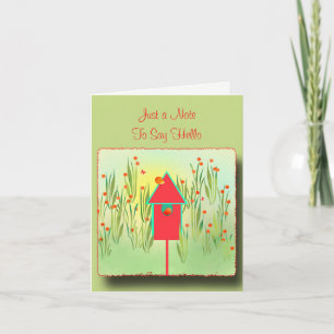 Röda finkar i Garden Greeting Card Kort