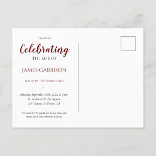 Röda Firande i livet med fotominnesstund Vykort