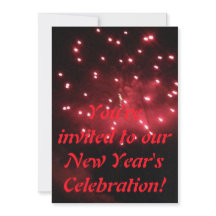 Röda Fireworks nyårsinbjudningar i Firande
