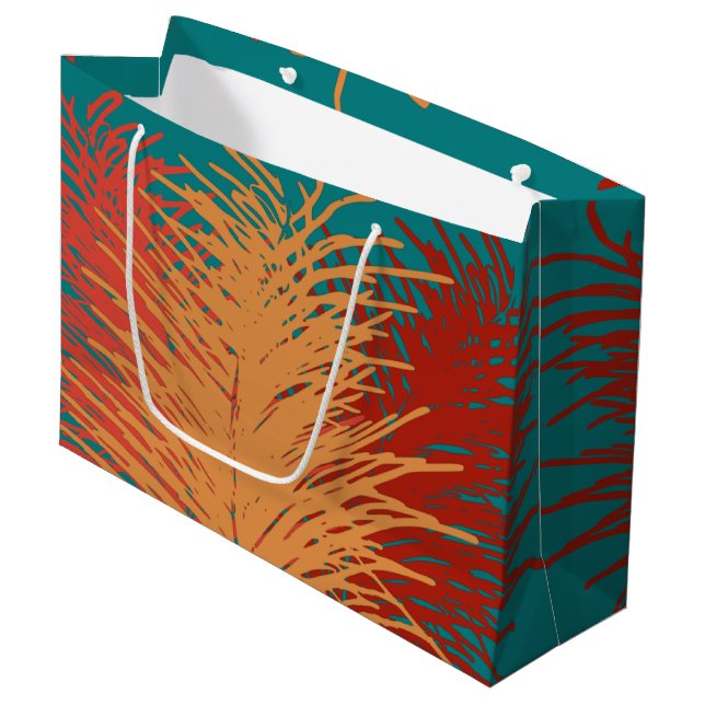 Röda fjädrar från teal Gult Orange (Framsidan Vinklad)