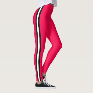 Röda fläckar på svarta vita sidan Rand Välj Färg Leggings