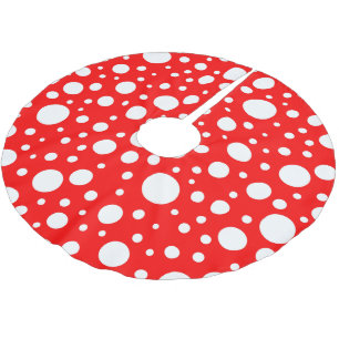 Röda fläckar Träd Skirt Julgransmatta Borstad Polyester
