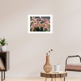 Röda fläckiga Cymbidium-orkidéer Blommig Poster