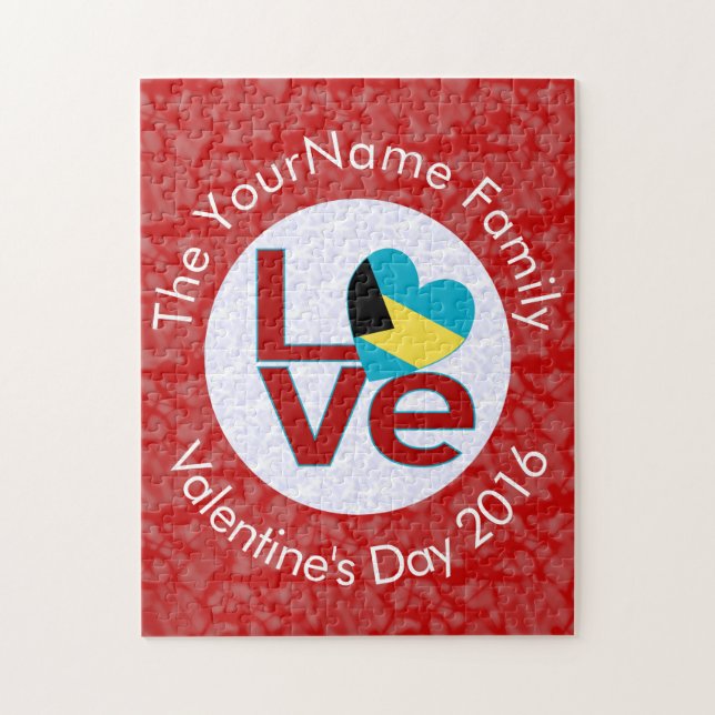 Röda Flagga Red Brev KÄRLEK White på Röda Pussel (Vertikal)