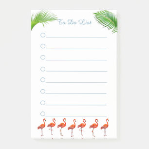 Röda flamingos & Gröna palmkvistar Att Göra Post-it Block
