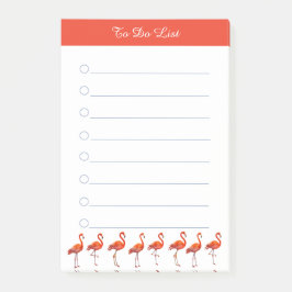 Röda flamingos och kalligrafi på vita saker att gö post-it block