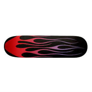 röda flammor på svart bakgrund skateboard bräda 21,5 cm