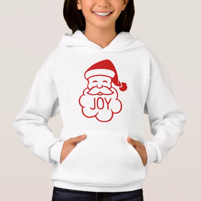 Röda flicka för gullig vit för Santa ansikteglädje T Shirt (Framsida)