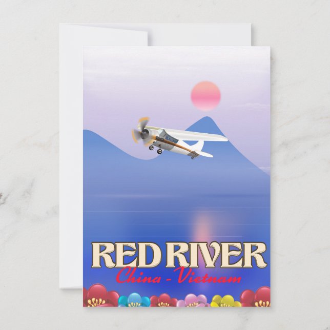 Röda floden Kambodja Vacation poster Inbjudningar (Baksida)