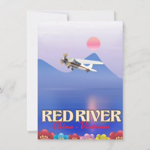 Röda floden Kambodja Vacation poster Inbjudningar