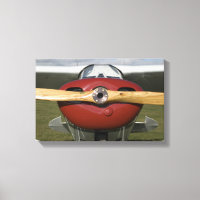 Röda flygplan och träpropeller