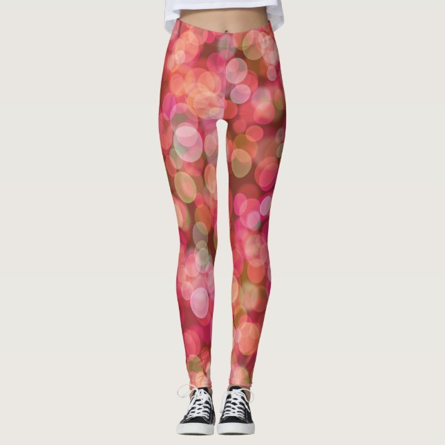 Röda Flytande Färg Leggings (Framsida)