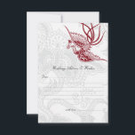 Röda födelsekort och Blommigt Bröllop Rådkort<br><div class="desc">Snyggt och elegant Red Bird & Blommigt Bröllop Advice & Önskemål Card.</div>