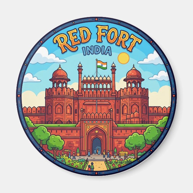 Röda fortet Indien Magnet (Framsidan)