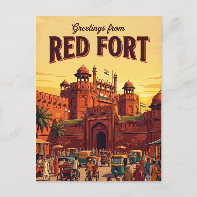 Röda Fortet Indien Vykort (Framsida)