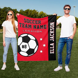 Röda fotbollslagets namn och spelare fleecefilt