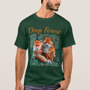 RÖDA FOXER BLAND GRÖNT LÖV, FOLIAGE,FLÖDEN T SHIRT