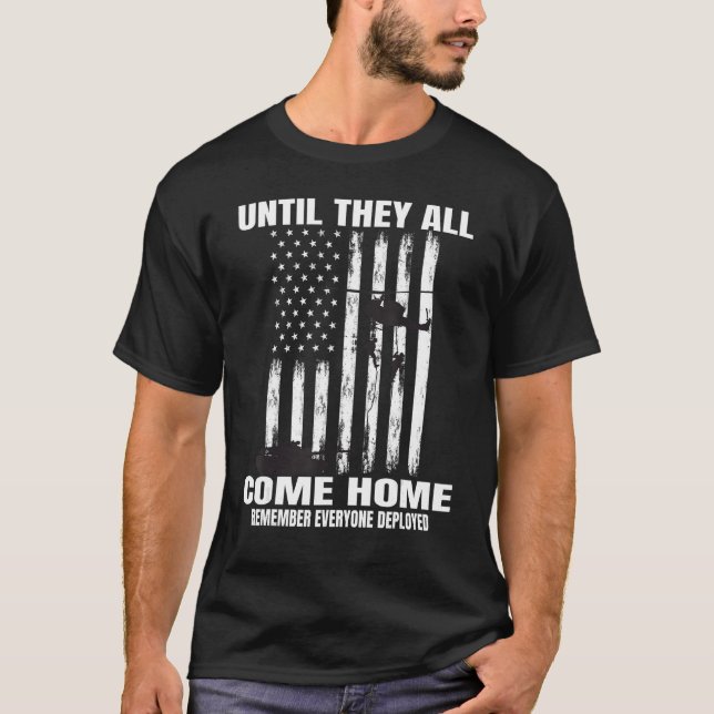 Röda Fredag militära tills alla Kom hem Ameri T Shirt (Framsida)