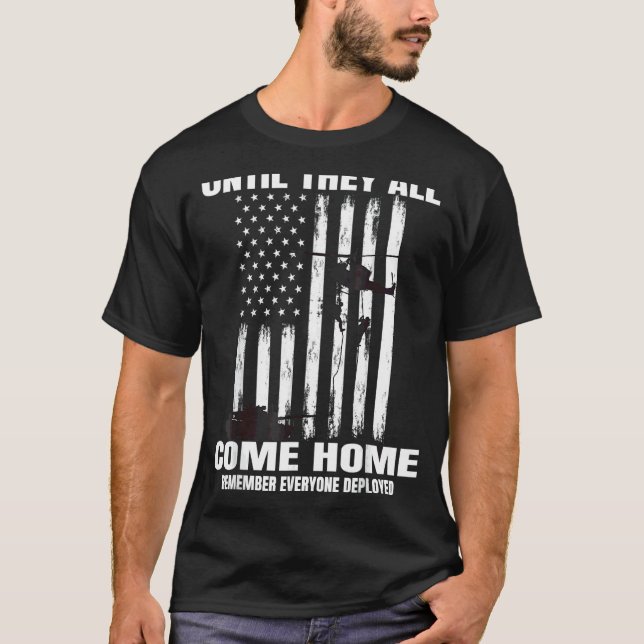 Röda Fredag militära tills alla Kom hem Ameri T Shirt (Framsida)