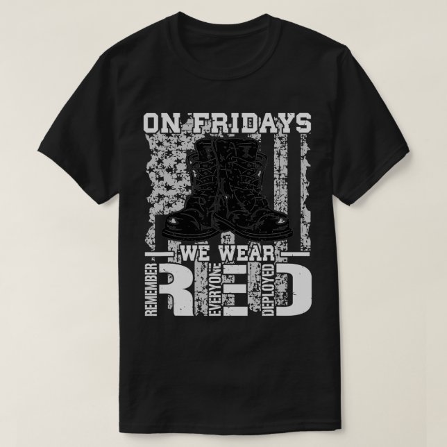 Röda Fredag-militären minns alla som var utplacera T Shirt (Design framsida)