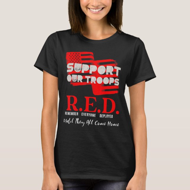 Röda Fredag-militären på Fredag Vi Bära Red Suppor T Shirt (Framsida)