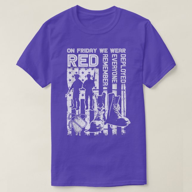 Röda Fredag-militären vid Fredag Vi Bära Red Ve T Shirt (Design framsida)