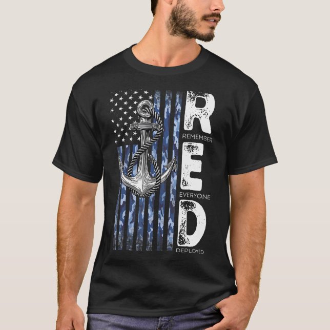 Röda Fredag veterans-dagen USA:s flottstöd T Shirt (Framsida)