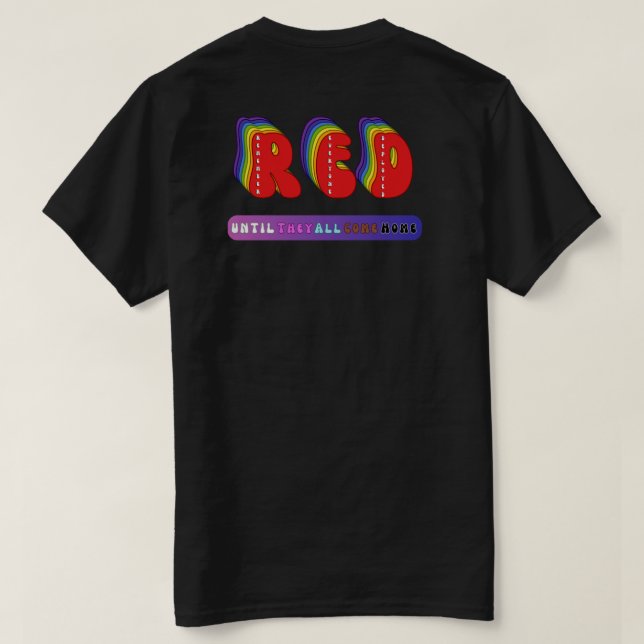 Röda fredagen stolthet – Hedra våra utstationerade T Shirt (Design baksida)