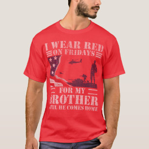 Röda fredagskjortor för veteranmilitärbroder t shirt