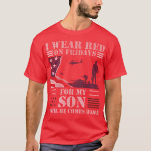 Röda fredagskjortor för veteranmilitärSon T Shirt