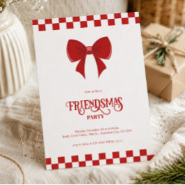 Röda Friendsmas Moderna Julfest Inbjudan